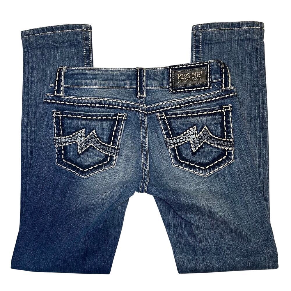 Miss Me Y2K Sunny Skinny Jeans Medium Wash Denim Size 26 Mid Rise JPD1032SK‎